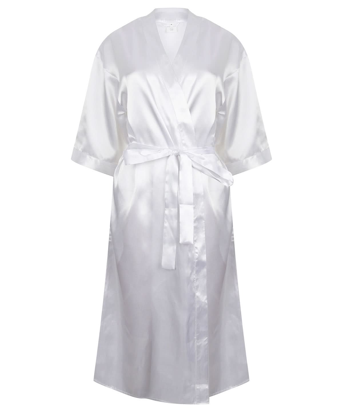 Towel City Womens satin robe TC054 - White - Customisable Robes