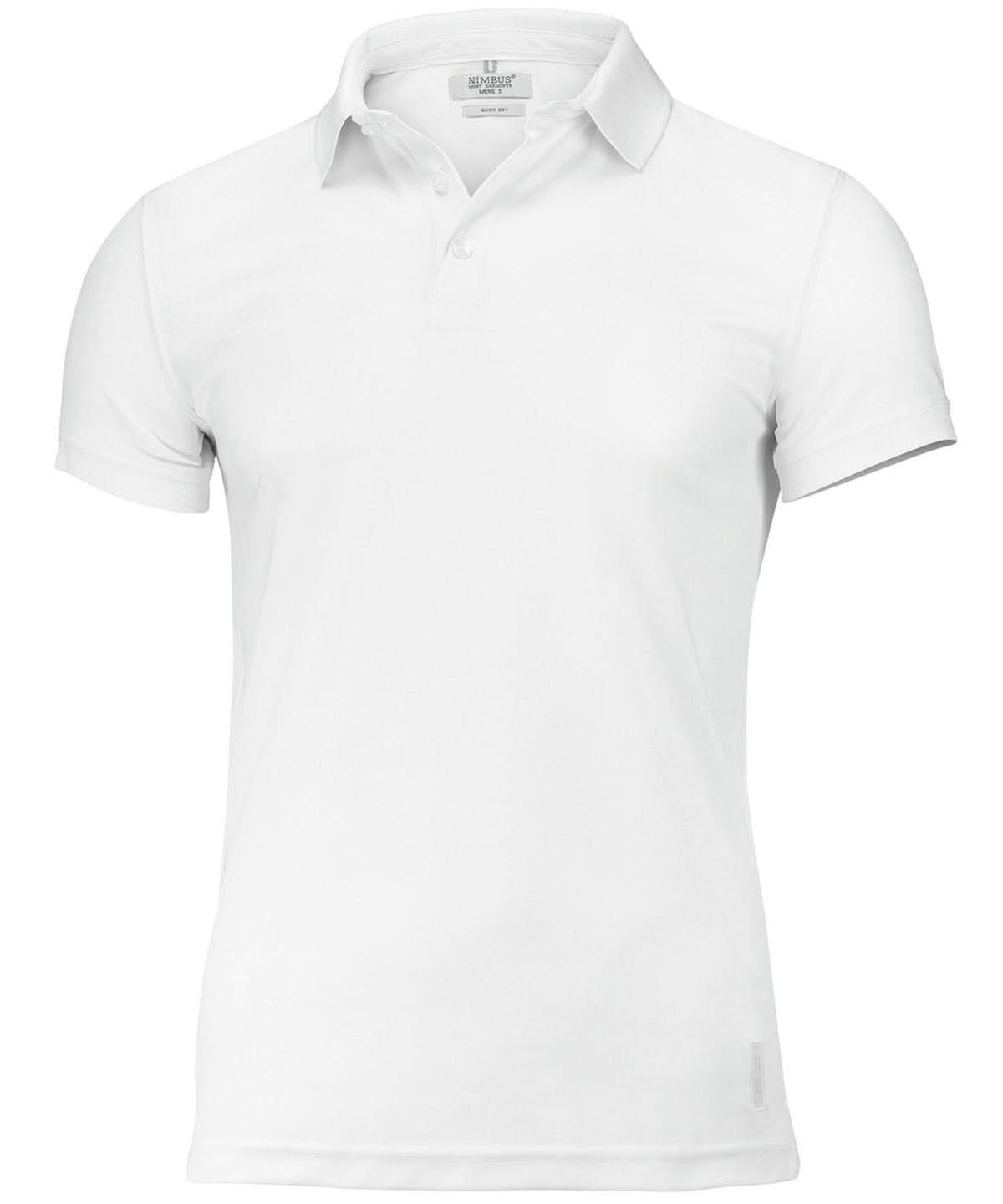 Nimbus Clearwater quick dry performance polo NB86M - White - Customisable Polos