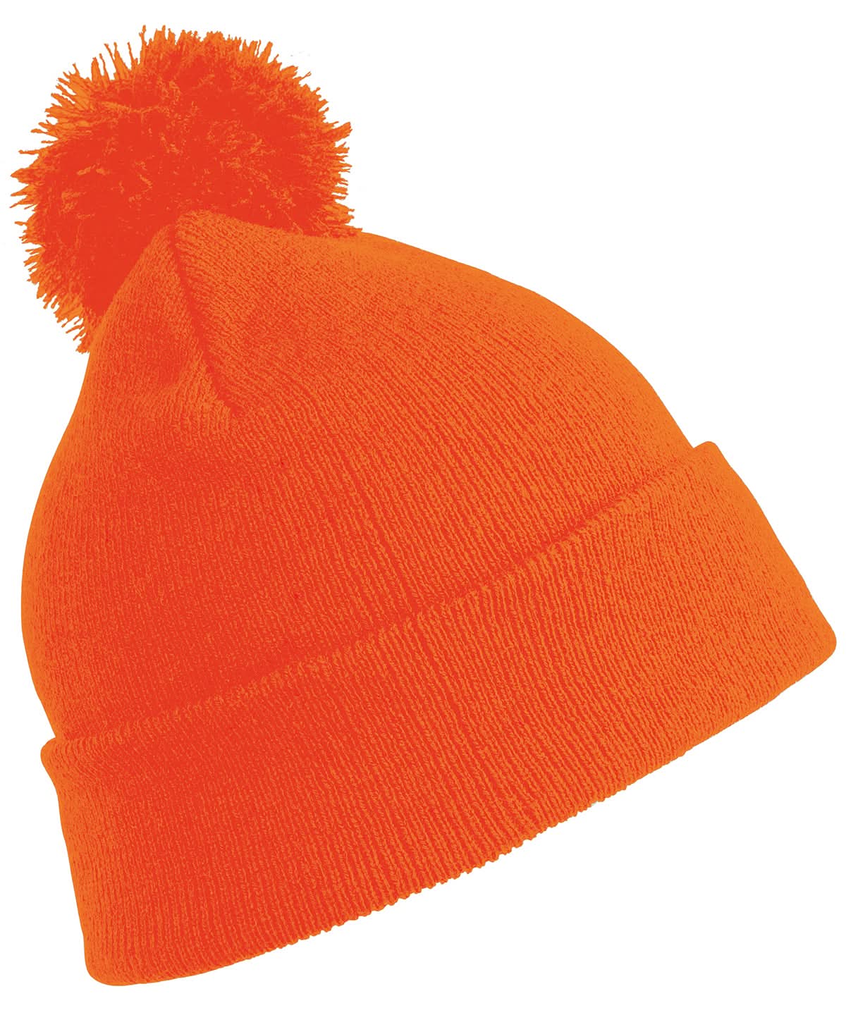 Result Winter Essentials Junior pom pom beanie RC28J - Flo Orange One size - Customisable Beanies