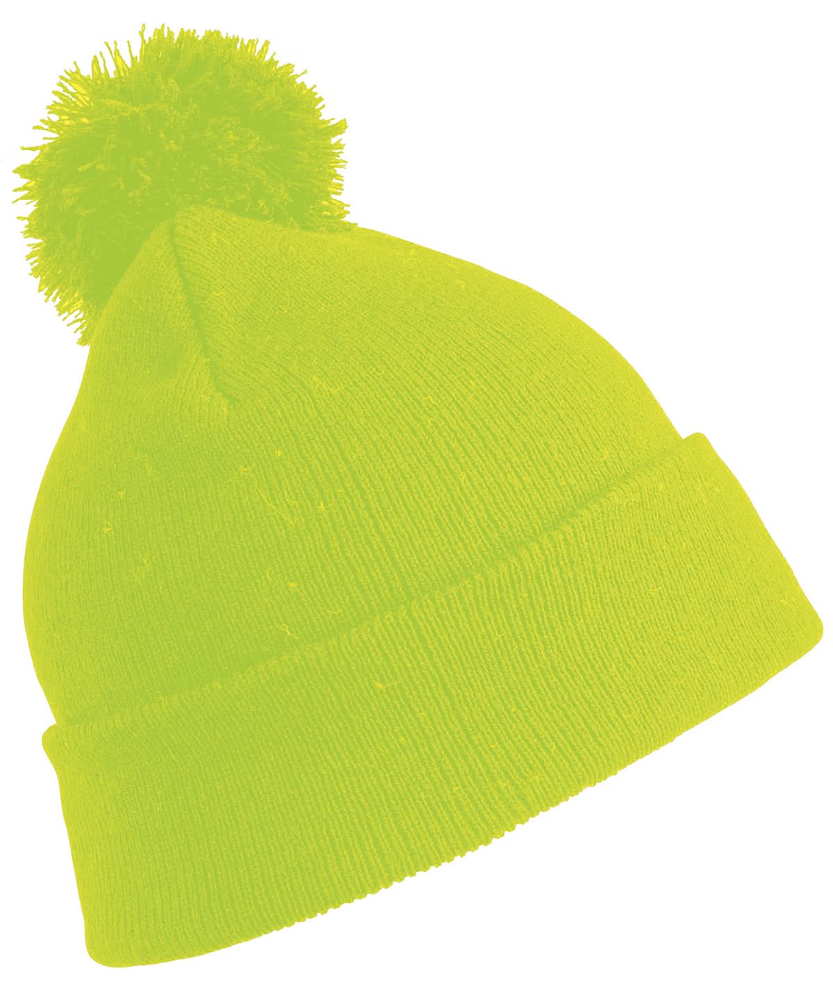 Result Winter Essentials Junior pom pom beanie RC28J - Flo Yellow One size - Customisable Beanies