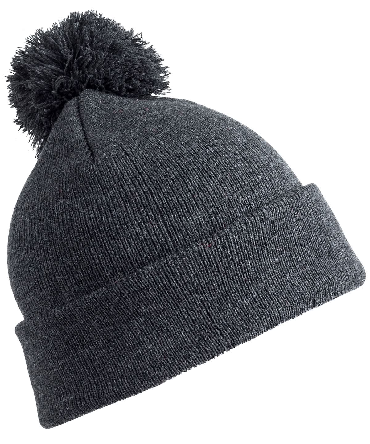 Result Winter Essentials Junior pom pom beanie RC28J - Grey One size - Customisable Beanies