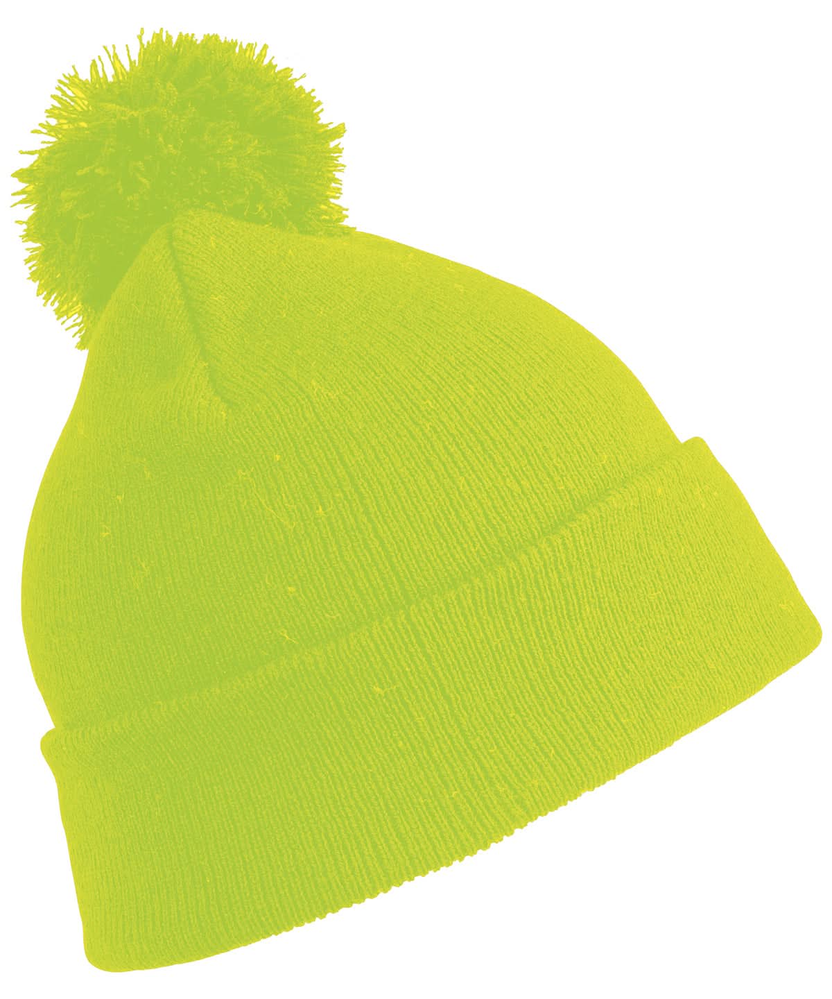 Result Winter Essentials Pom pom beanie RC28X - Flo Yellow One size - Customisable Beanies