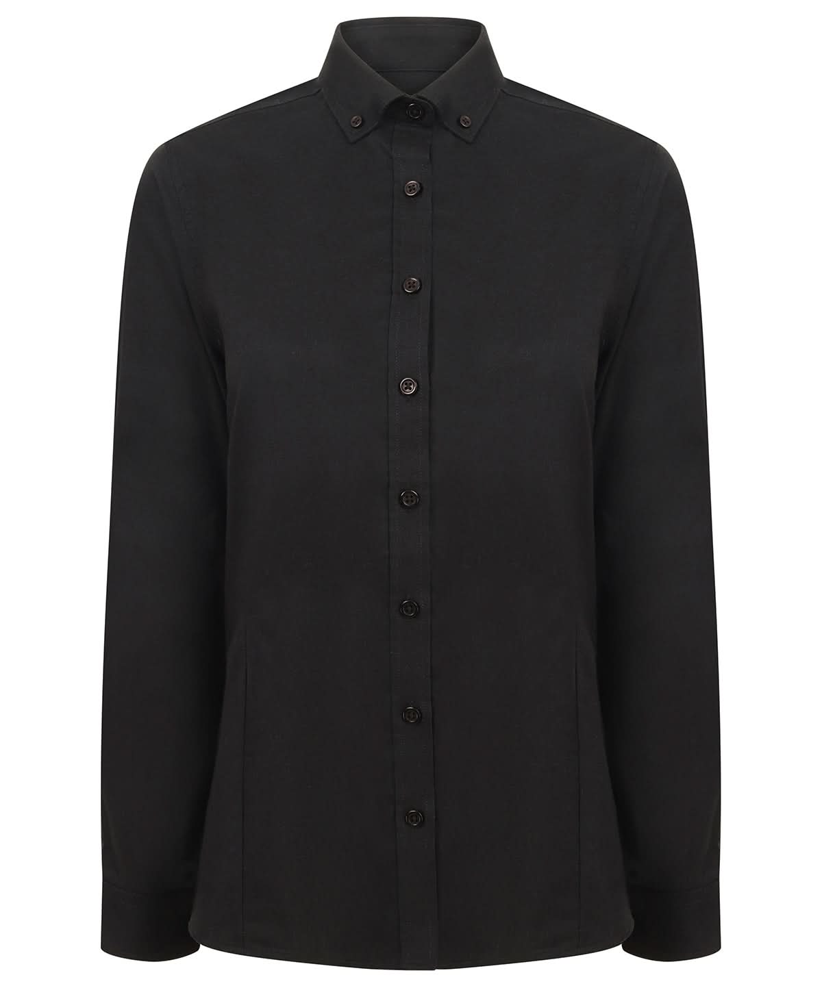 Henbury WomenS Modern Long Sleeve Oxford Shirt HB513 - Black - Customisable Shirts