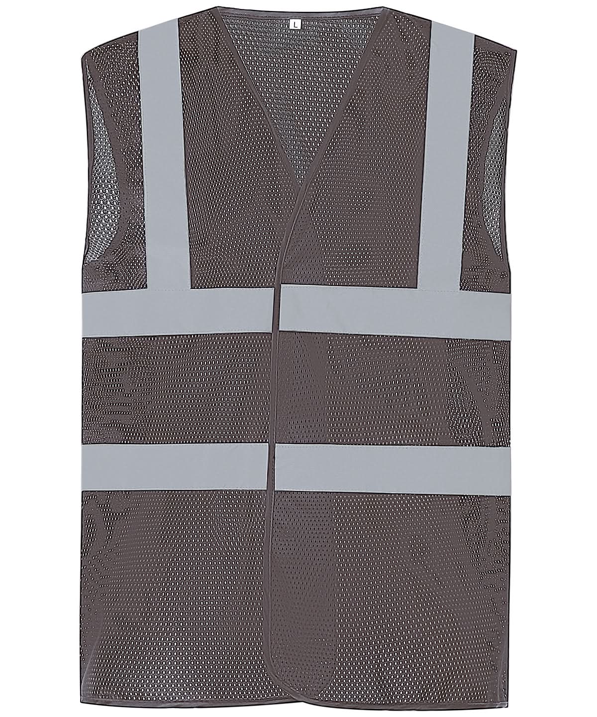 Yoko Top Cool Open Mesh 2 Band And Braces Waistcoat Hvw120 YK006 - Grey - Customisable HV Vest