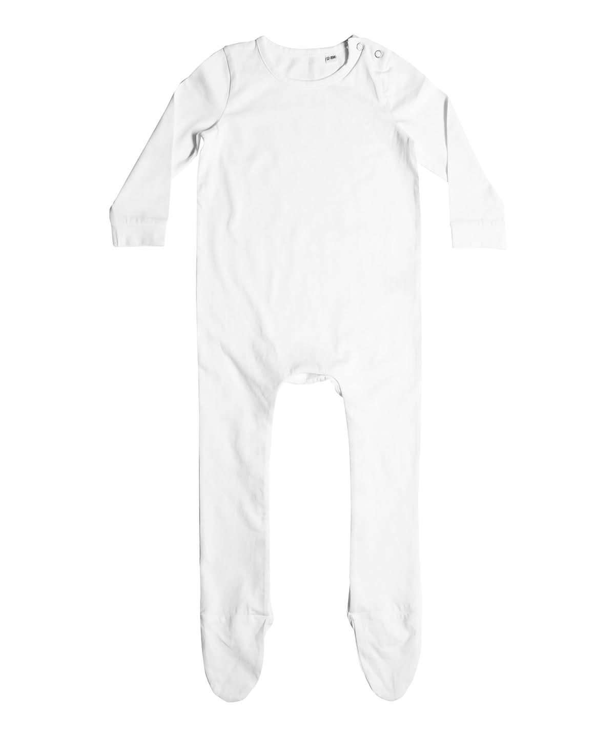 Larkwood Organic Sleepsuit LW650 - White - Customisable Sleepsuits