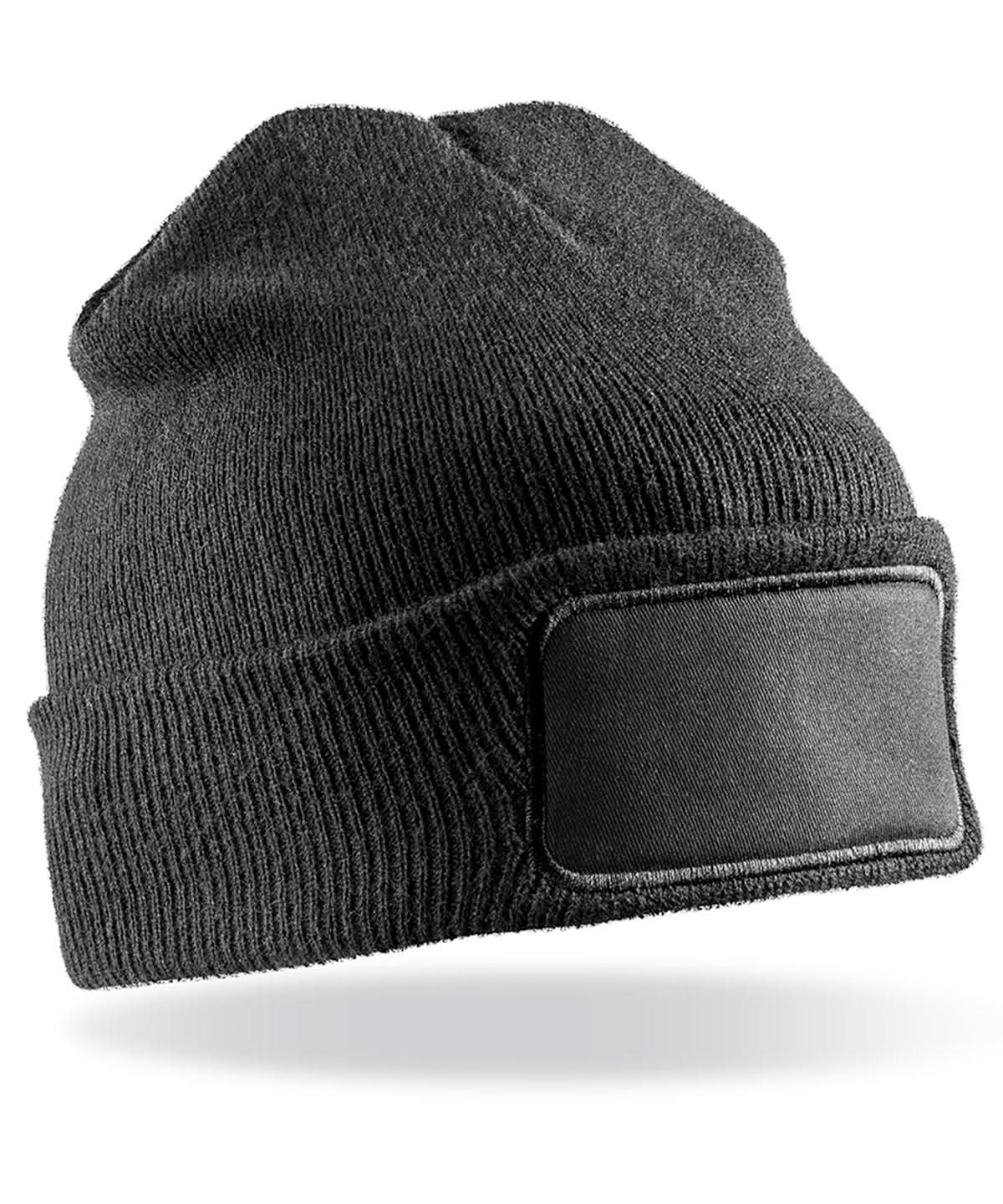 Result Winter Essentials Double knit printers beanie RC27X - Black One size - Customisable Beanies