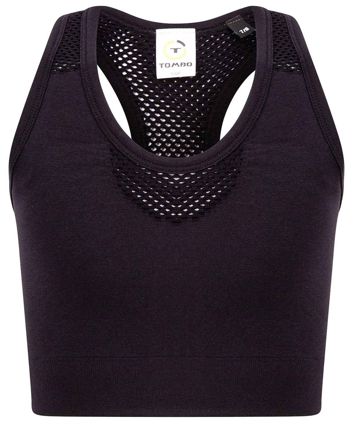 Tombo Kids Seamless Crop Top TL697 - Black - Customisable Kids Vest