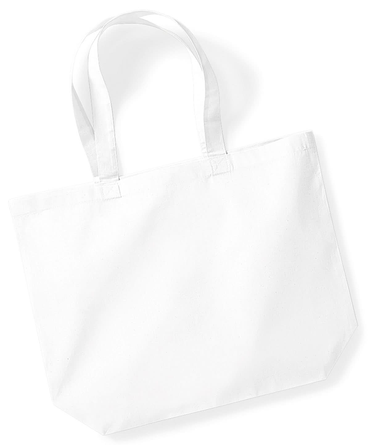 Westford Mill Organic Premium Cotton Maxi Tote WM265 - White One Size - Customisable Bags