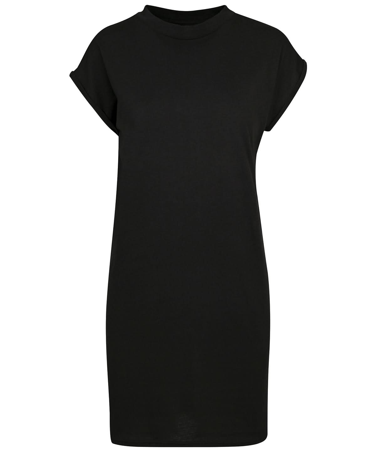 Build Your Brand BYB Womens turtle extended shoulder dress Black BY101 - Black - Customisable Dresses