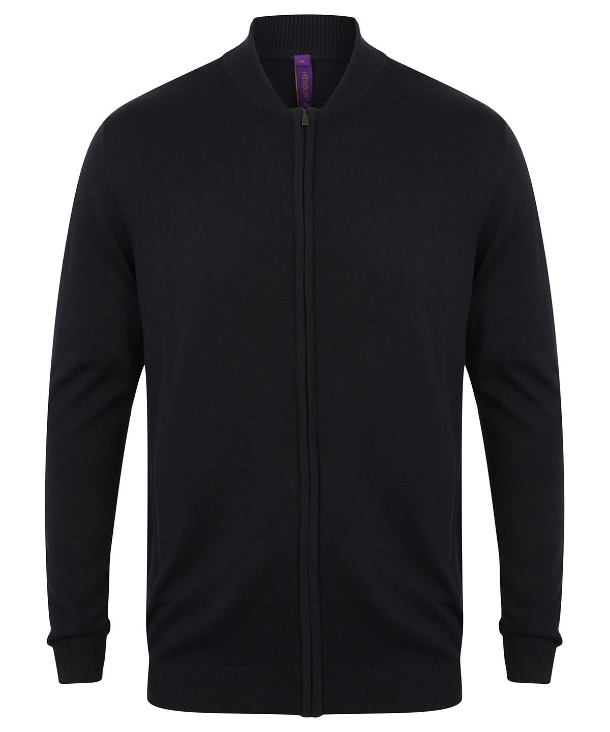 Henbury Unisex Zip Through Cardigan HB718 - Navy - Customisable Cardigans