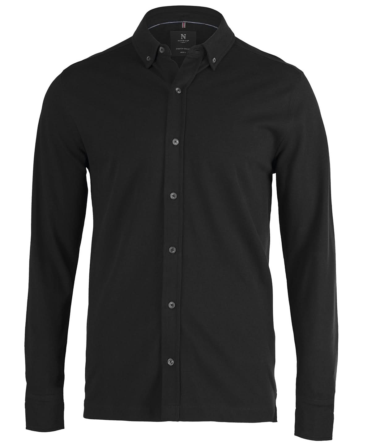 Nimbus Kingston stretch deluxe piqu shirt N103M - Black - Customisable Shirts