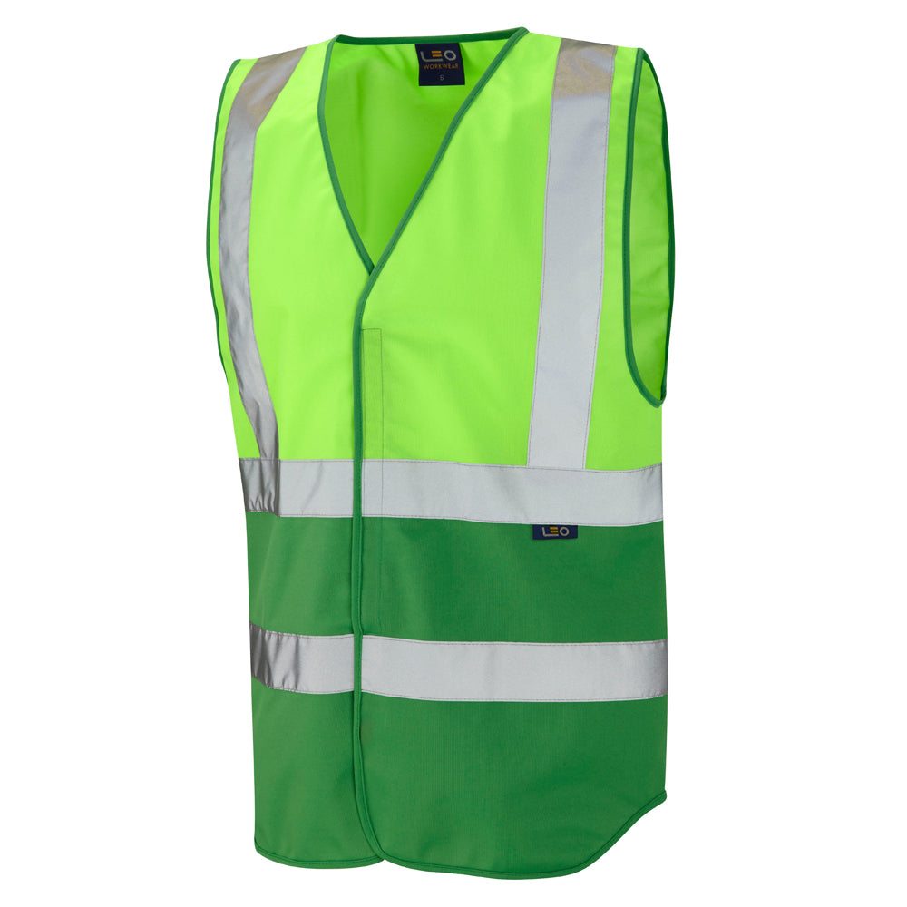 EcoViz Reflective Waistcoat LIME/GREEN Pilton W05 - LIME GREEN - Customisable HV Vest