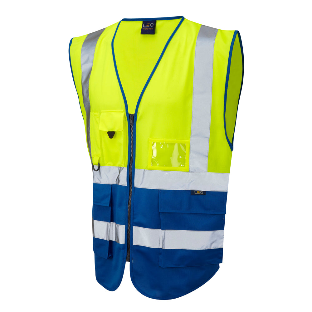 EcoViz Superior Waistcoat Yellow/ Royal Lynton W11 - - Customisable HV Vest