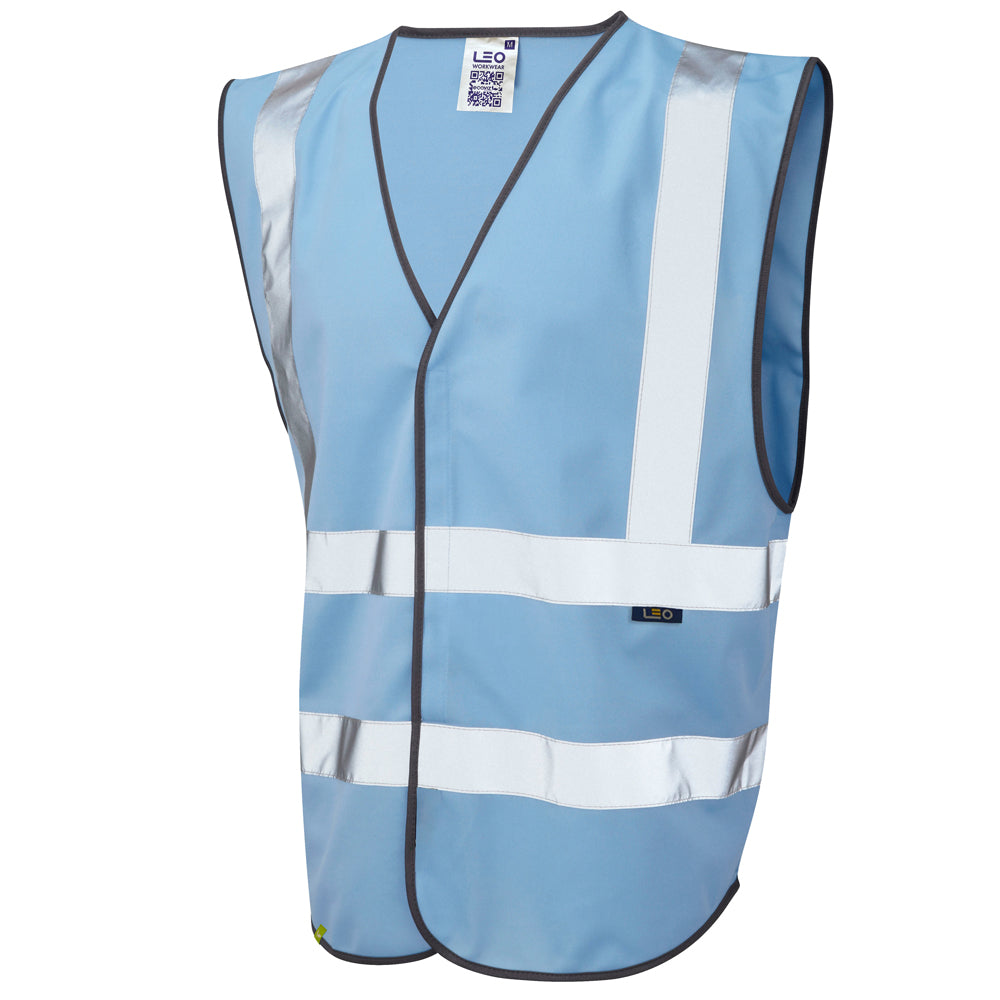 EcoViz Reflective Waistcoat SKY Pilton W05 - SKY - Customisable HV Vest