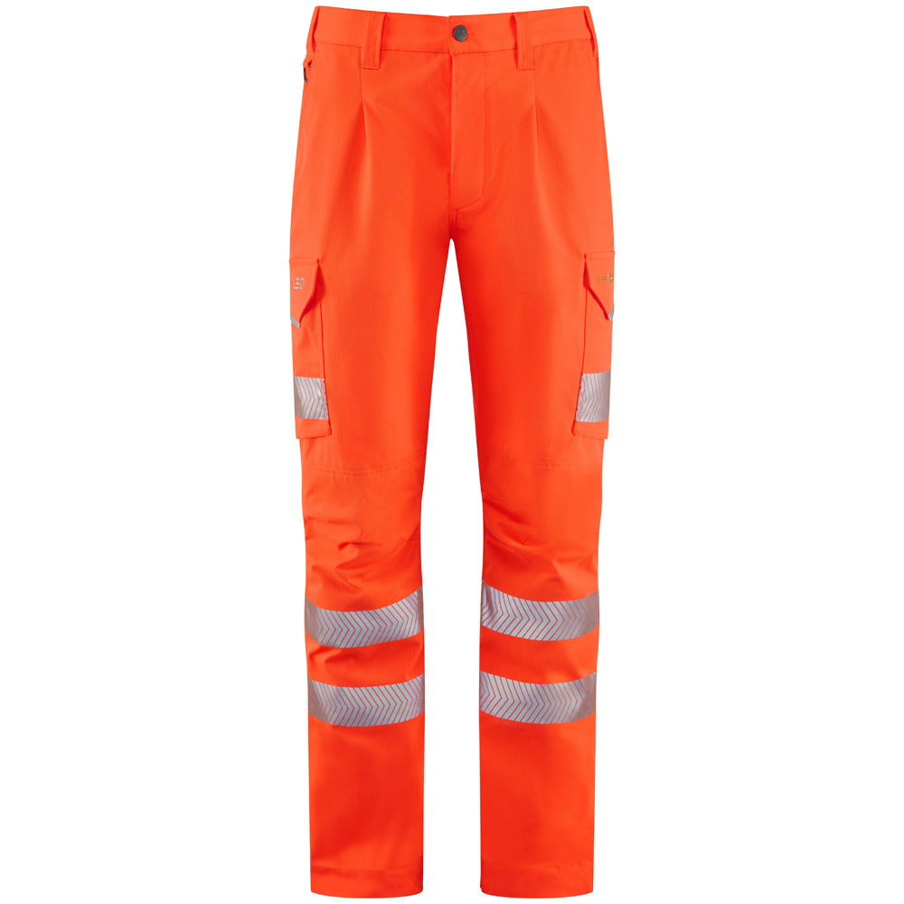 EcoViz Lightweight Polyester Stretch Cargo Trousers Winsford CT05 - HV ORANGE - Customisable Trousers