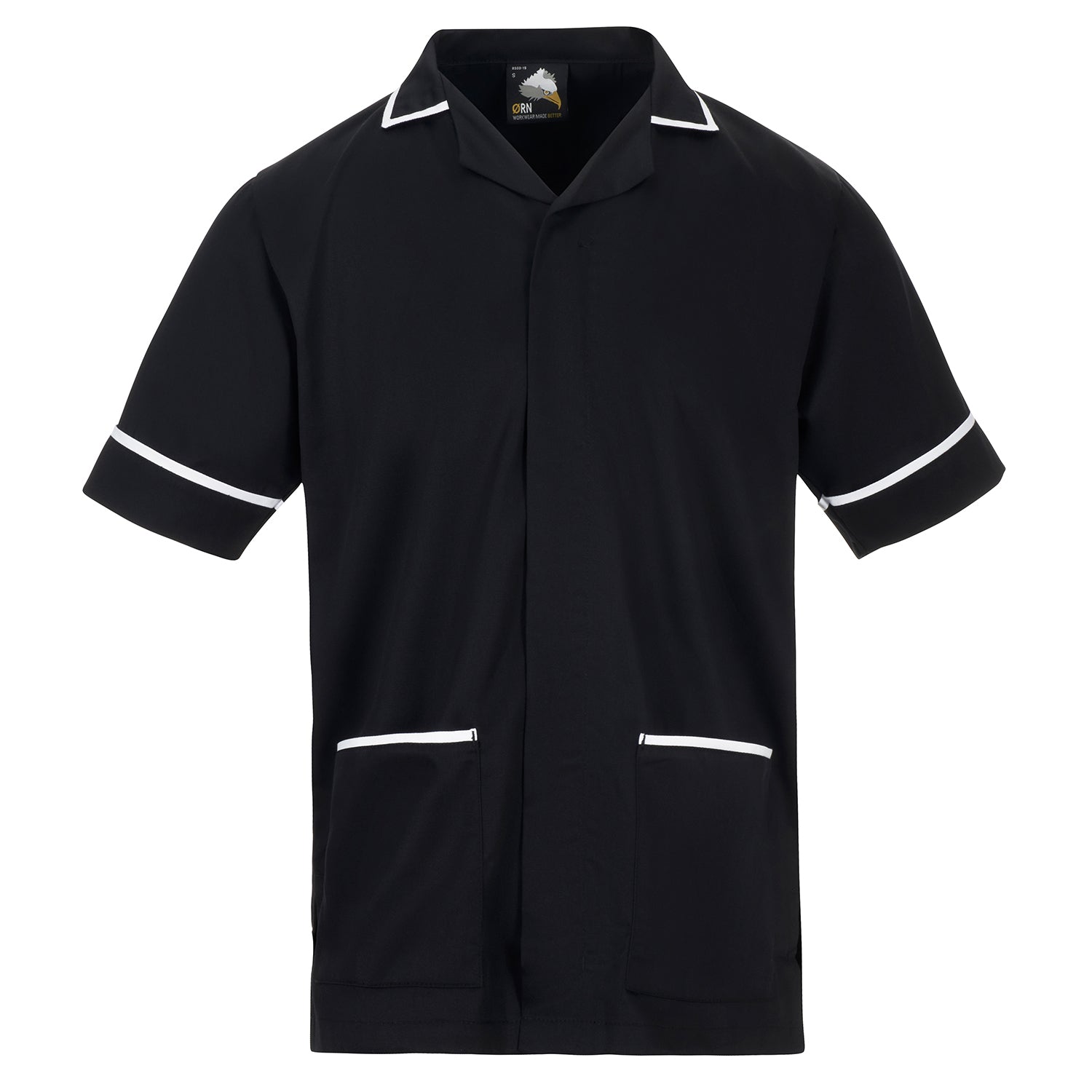 Orn Darwin Male Tunic - Black - White - 8500 - Black - White - Customisable Healthcare