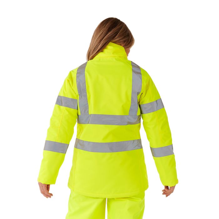 Supertouch - Ladies Hi Vis Yellow Kamela Padded Jacket - HV300 - - Customisable Jacket
