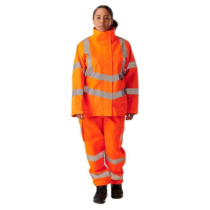 Supertouch - Ladies Hi Vis Orange Sophia Lightweight Jacket - HV303 - - Customisable Jacket