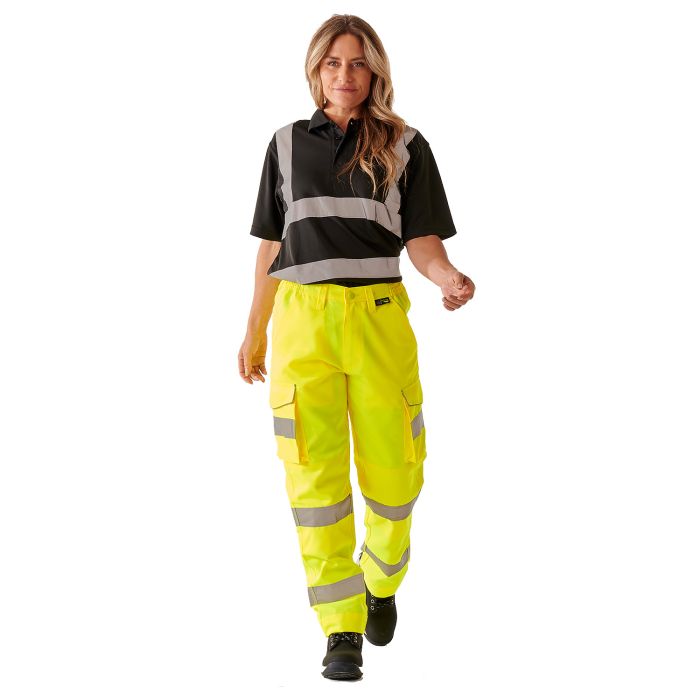 Supertouch - Ladies Hi Vis Yellow Hana Combat Trouser - HV310 - - Customisable Trousers