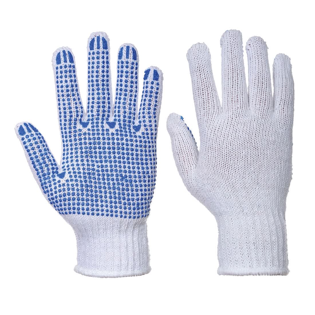 Portwest Classic Polka Dot Glove A111 - White Blue - Customisable Hand Protection