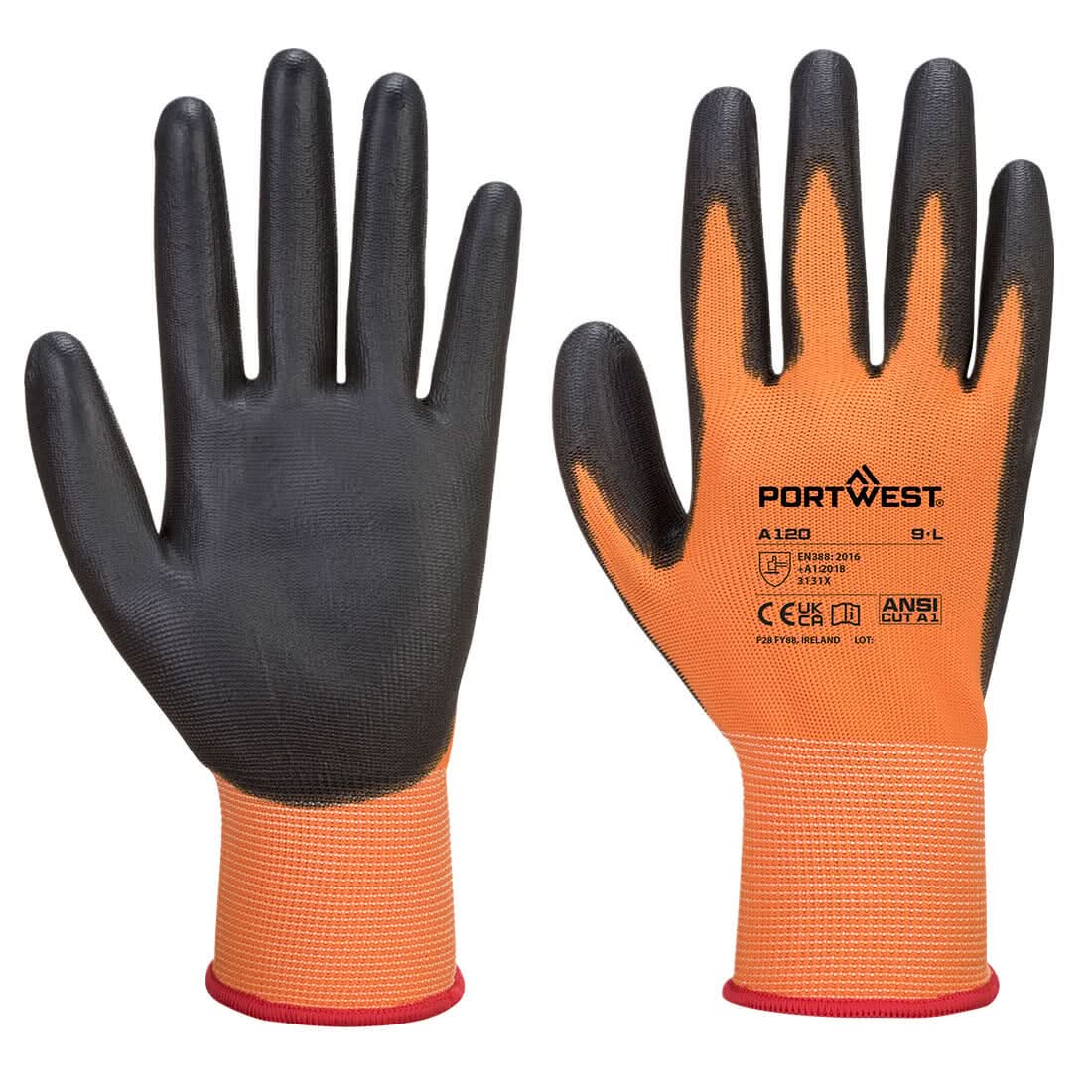 Portwest PU Palm Glove (Box Of 144 Pairs) A120 - - Customisable Hand Protection