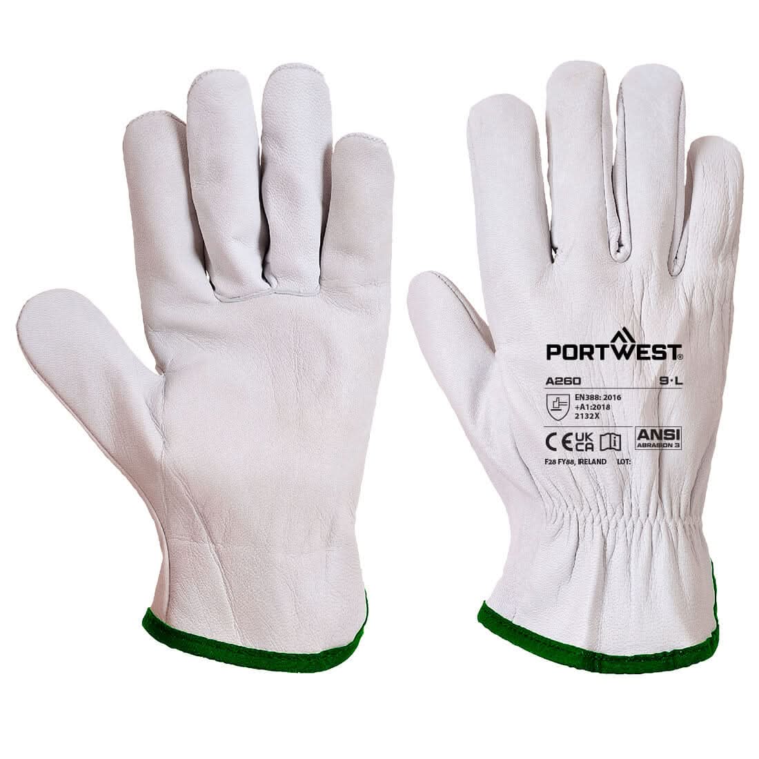 Portwest Oves Driver Glove A260 - Grey - Customisable Hand Protection