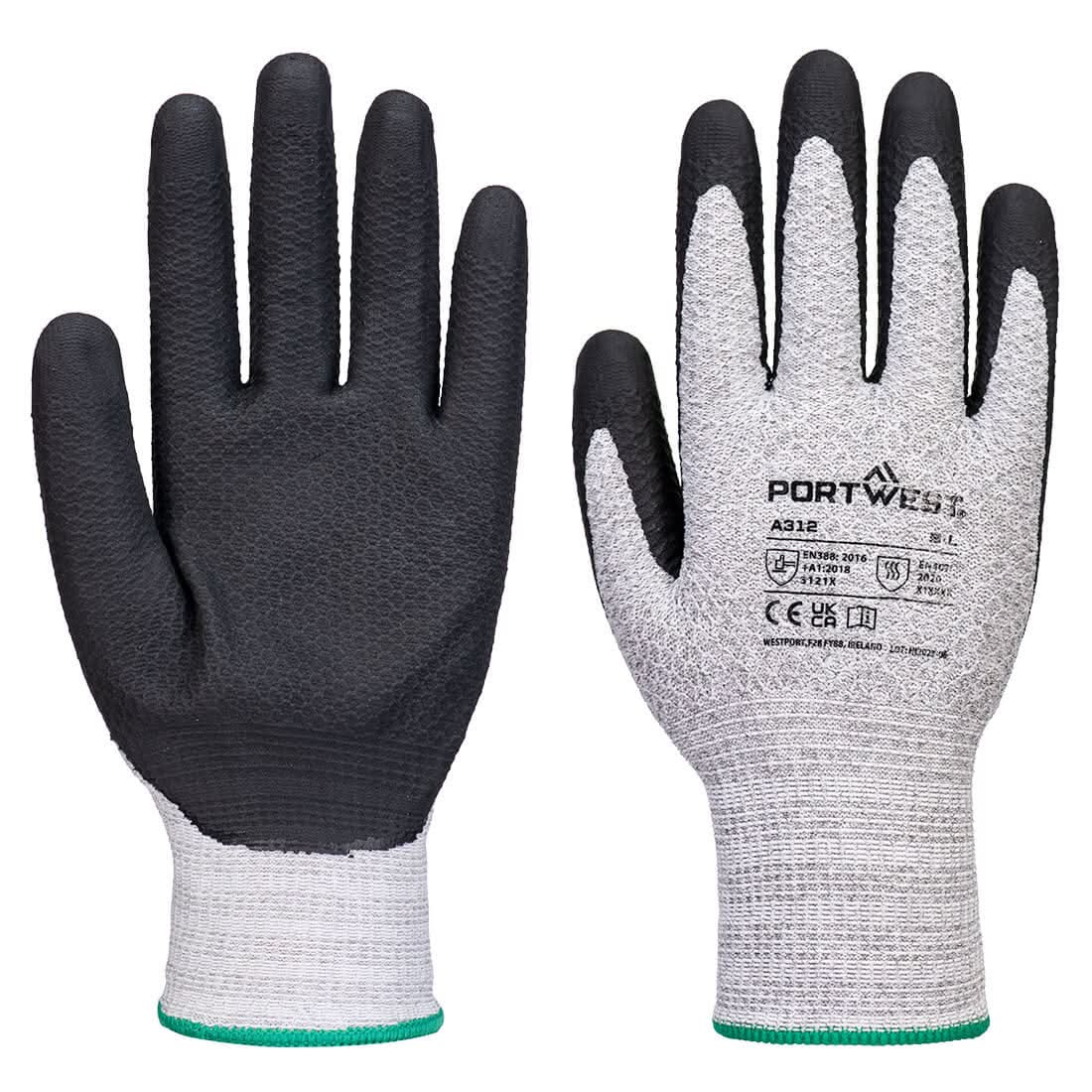 Portwest Grip 13 Nitrile Diamond Knit Glove Pk12 A312 - Grey Black - Customisable Hand Protection
