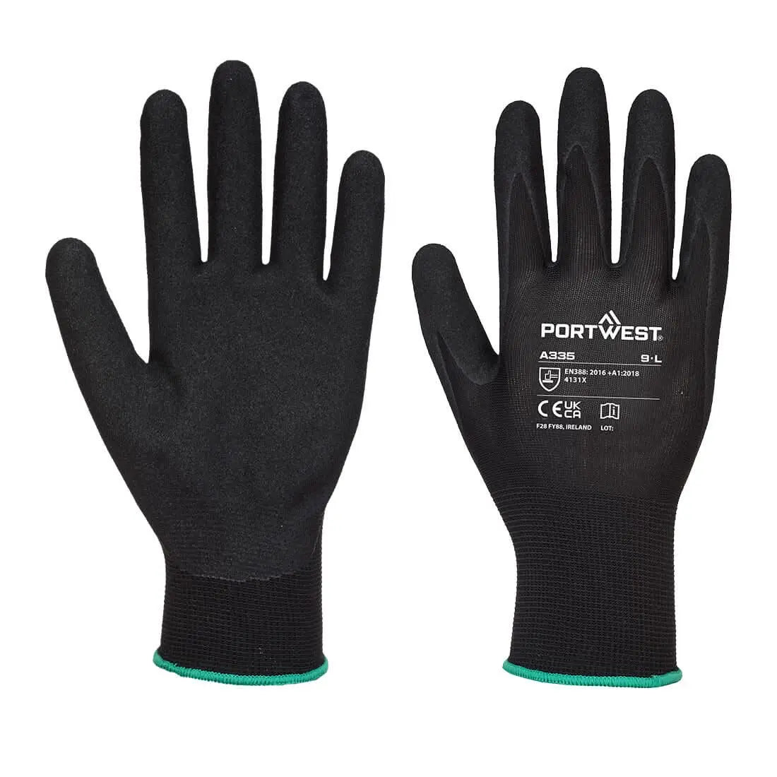 Grip 15 Nitrile Sandy Glove A335 - Black - Customisable Grip Gloves