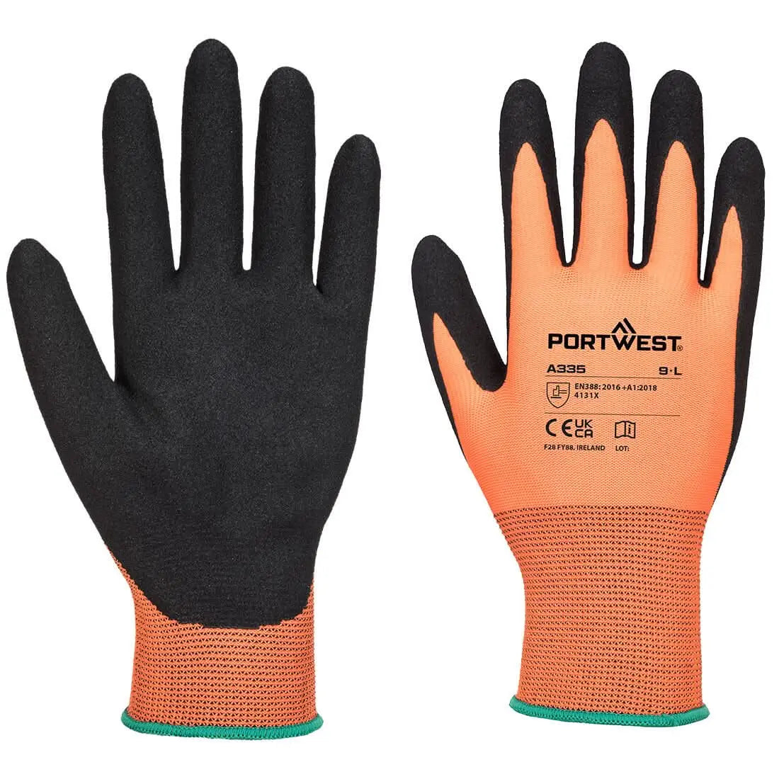Grip 15 Nitrile Sandy Glove A335 - Orange Black - Customisable Grip Gloves