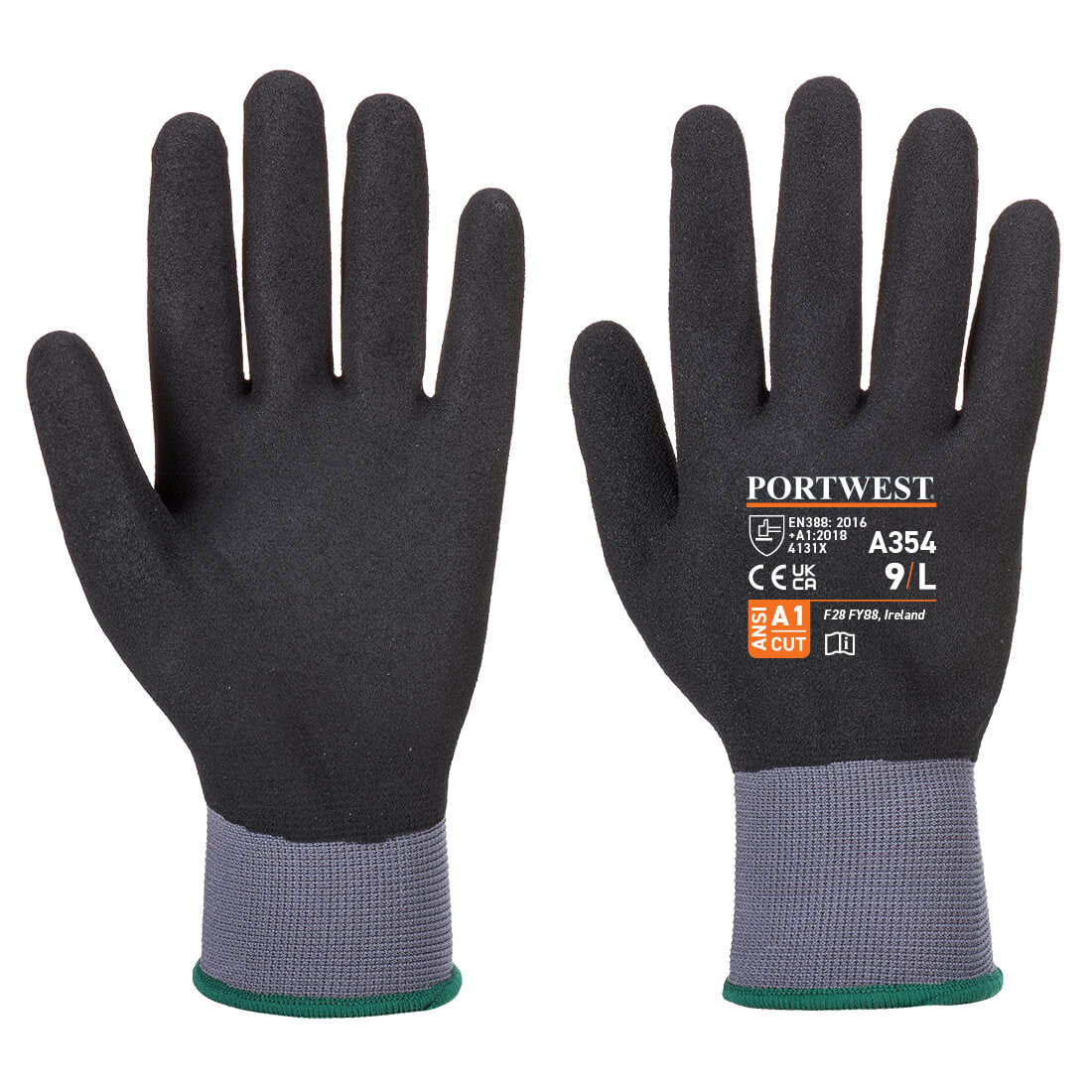 Portwest DermiFlex Ultra Pro Glove - Nitrile Sandy - Black - Customisable