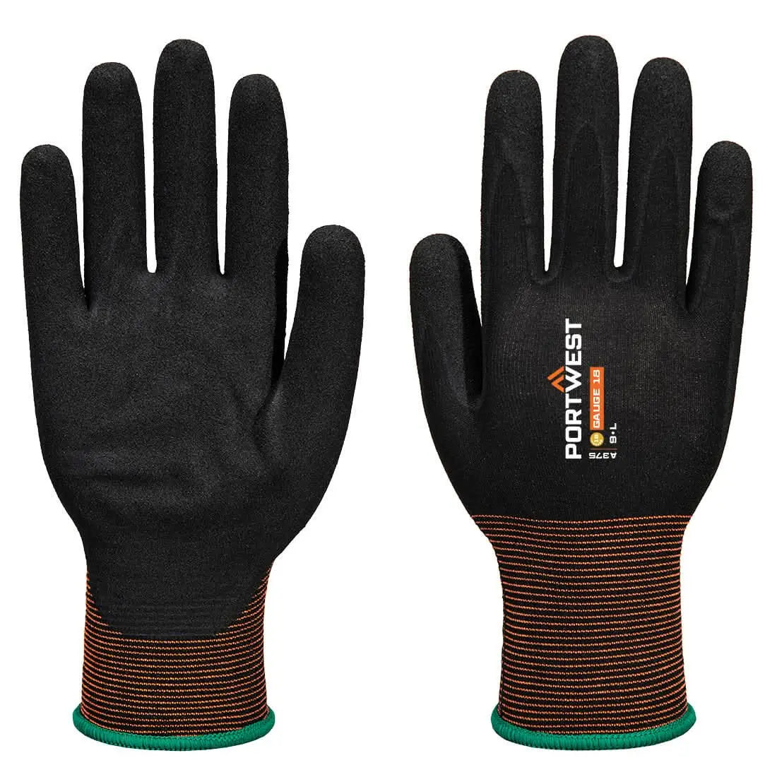 Gp Grip 18 Nitrile Smooth/Sandy Glove A375 - Black - Customisable Grip Gloves