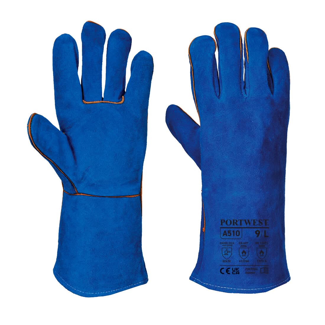 Portwest Welders Gauntlet A510 - Blue - Customisable Hand Protection