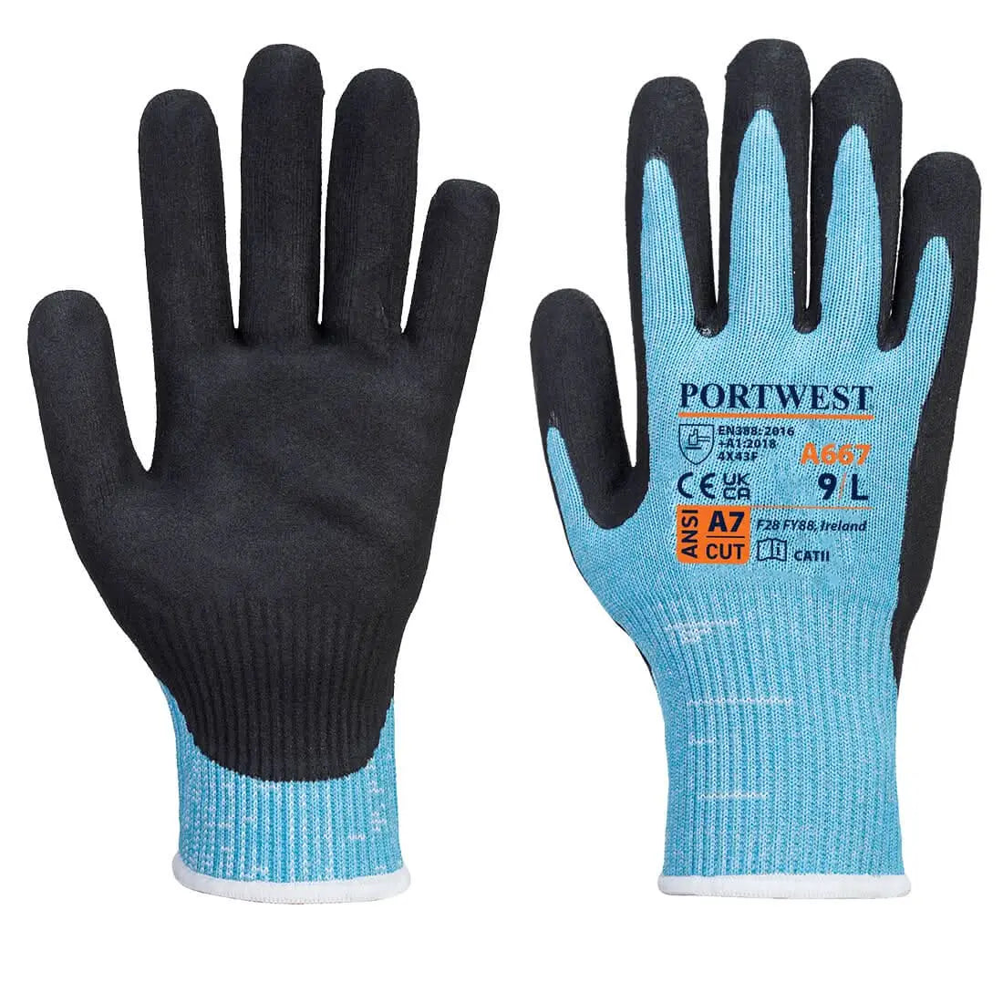 Claymore Cut F13 Nitrile Glove A667 - Blue Black - Customisable Cut Resistant Gloves
