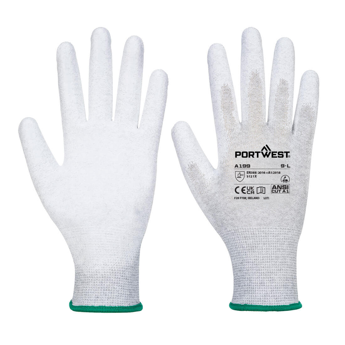 Esd 13 Pu Palm Essential Multipack (Pk12) Ab199 - Grey - Customisable ESD Gloves