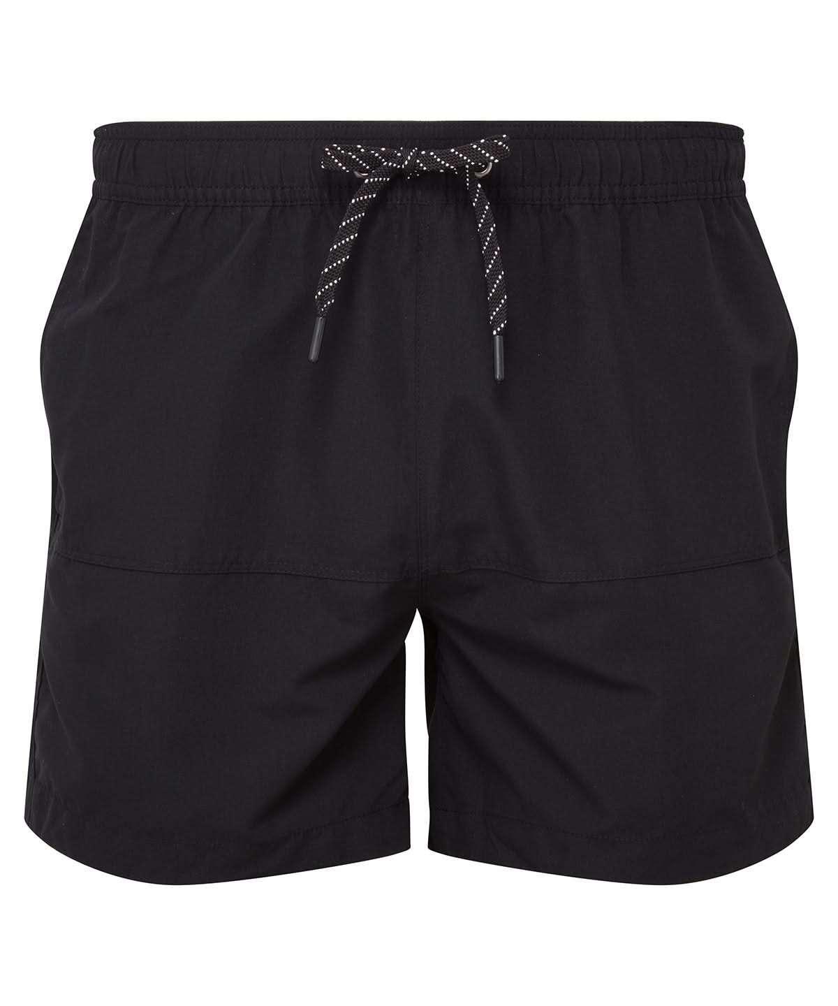 Asquith & Fox Block colour swim shorts AQ056 - Black - Customisable Shorts