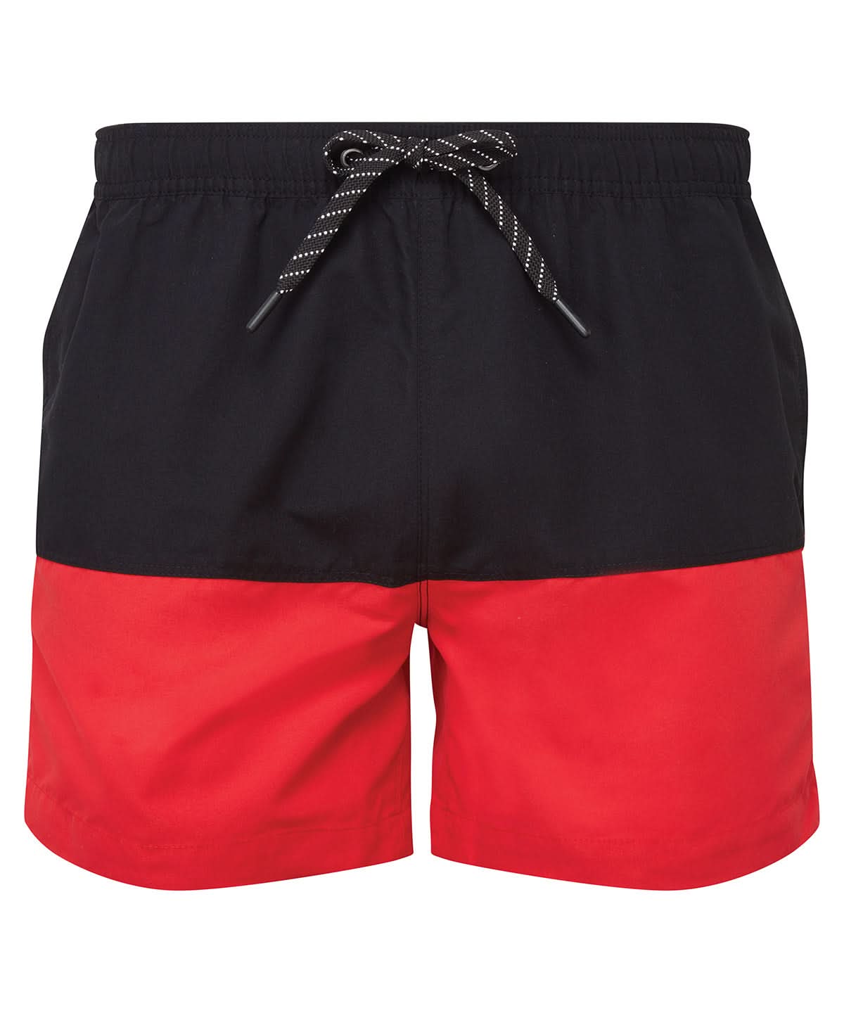 Asquith & Fox Block colour swim shorts AQ056 - Black Red - Customisable Shorts