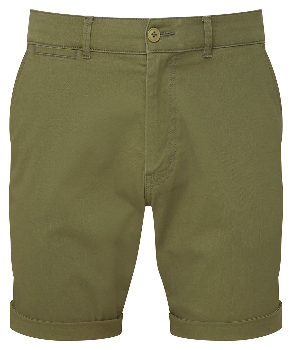 Asquith & Fox Mens lightweight chino shorts AQ058 - Olive - Customisable Shorts