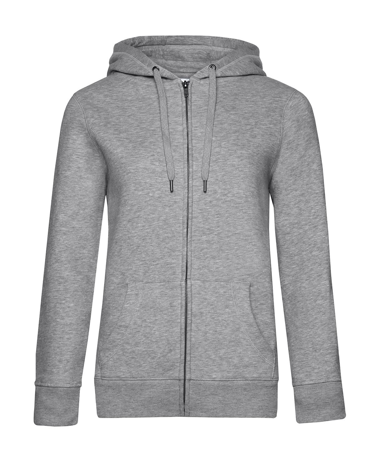B&C Collection Queen zipped hooded B012F - Heather Grey - Customisable Hoodies