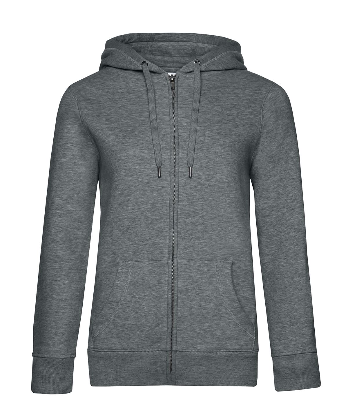 B&C Collection Queen zipped hooded B012F - Heather Mid Grey - Customisable Hoodies