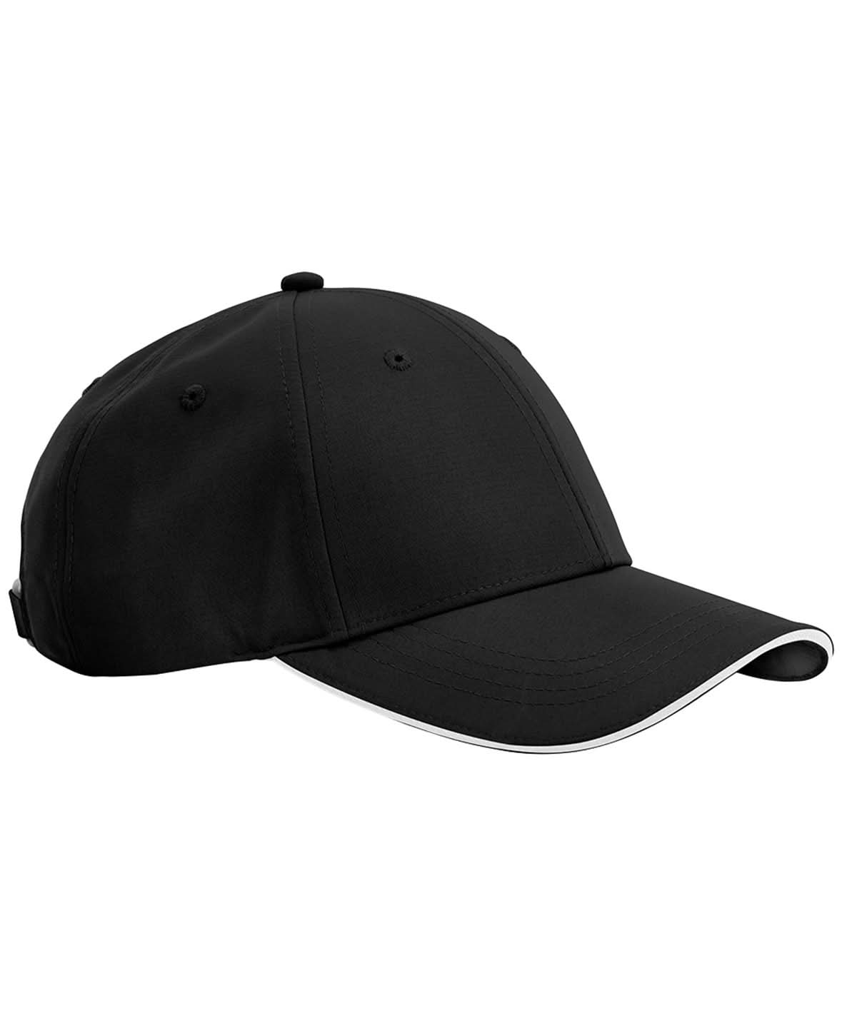 Beechfield Team sports tech cap B195R - Black White One size - Customisable Caps