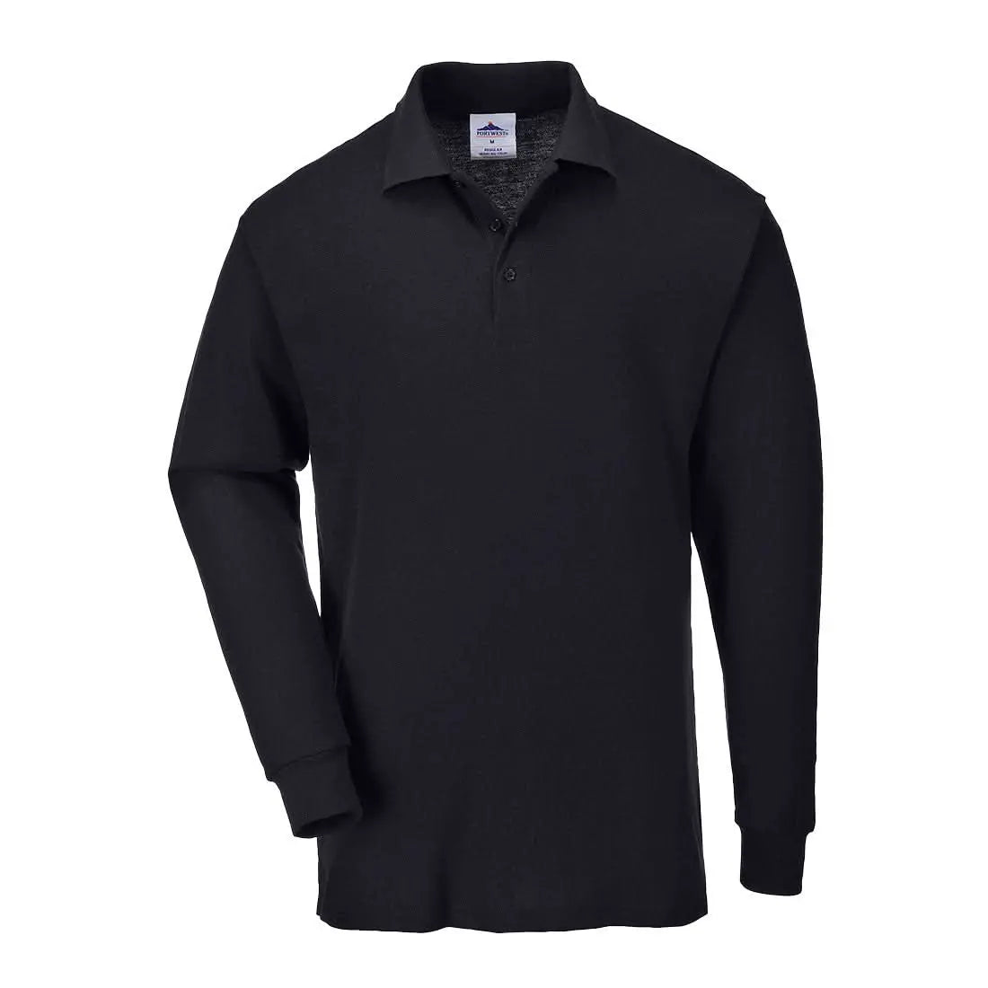 Genoa Polo Shirt L/S B212 - Black - Customisable Polo Shirts
