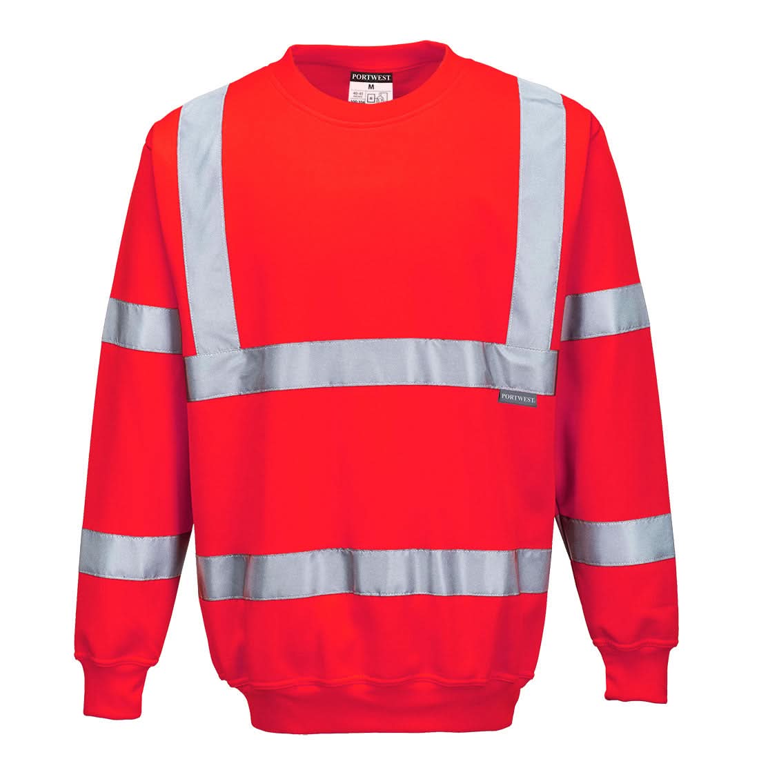 Portwest Hi Vis Sweatshirt B303 - Red - Customisable Hi-Vis Sweatshirt