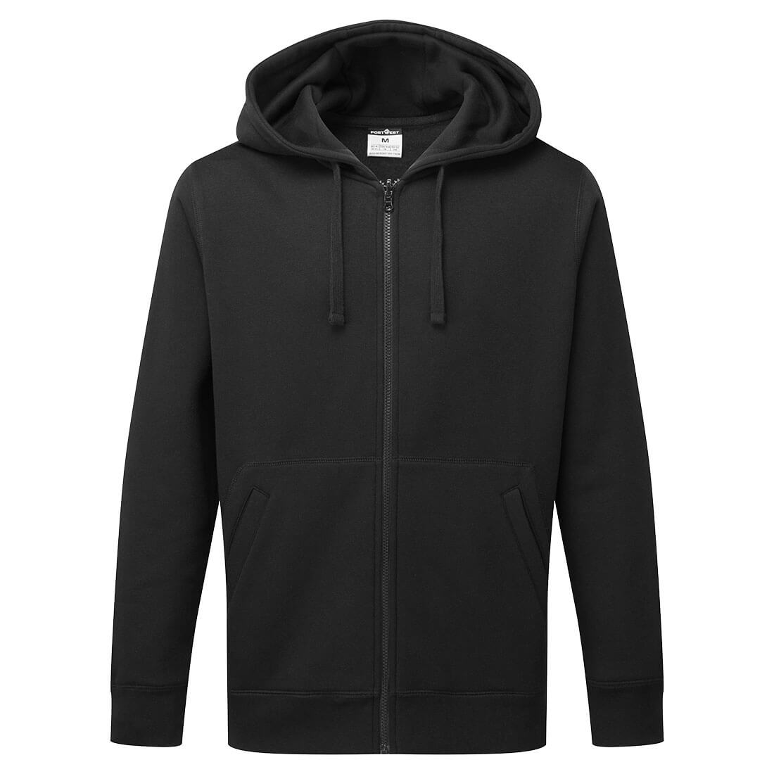 Portwest Zipped Hoodie b312 - Black - Customisable Hoodies