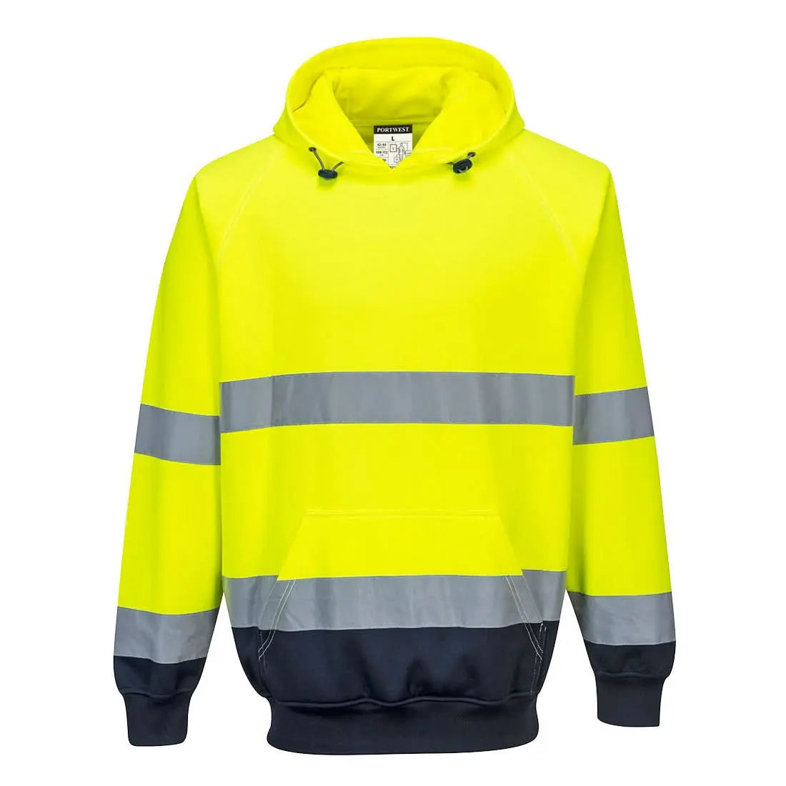 Hi Vis Contrast Hoodie B316 - Yellow Navy - Customisable Hoodies