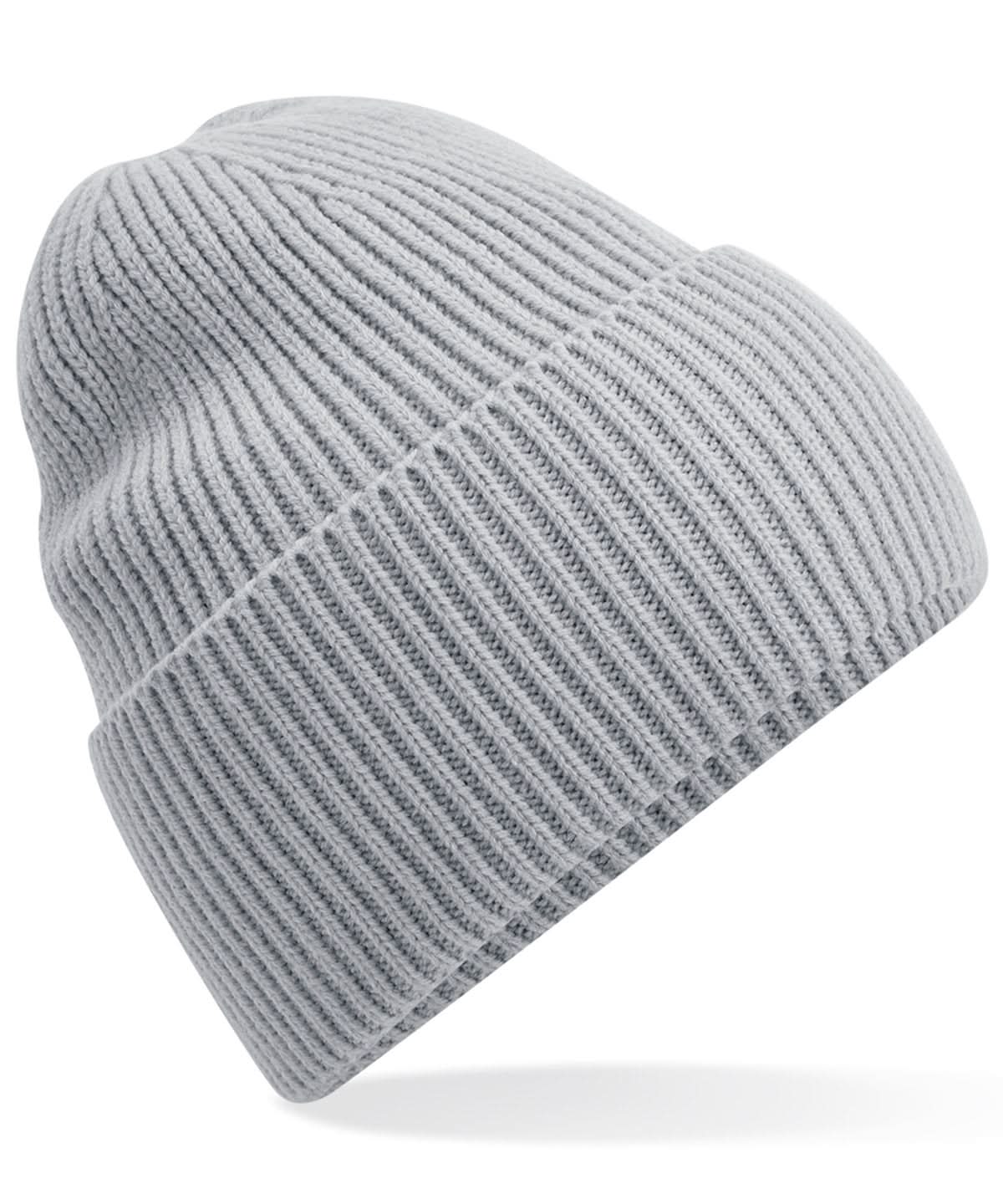 Beechfield Oversized cuffed beanie B384R - Light Grey One size - Customisable Beanies