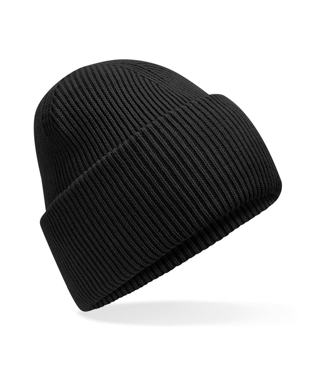 Beechfield Classic engineered deep cuffed beanie B385R - Black One size - Customisable Beanies