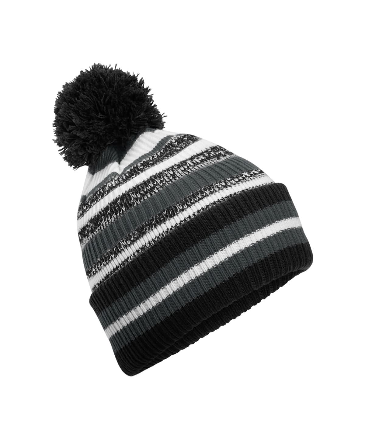 Beechfield Multi sport fan beanie B474R - Black Graphite Grey White One size - Customisable Beanies