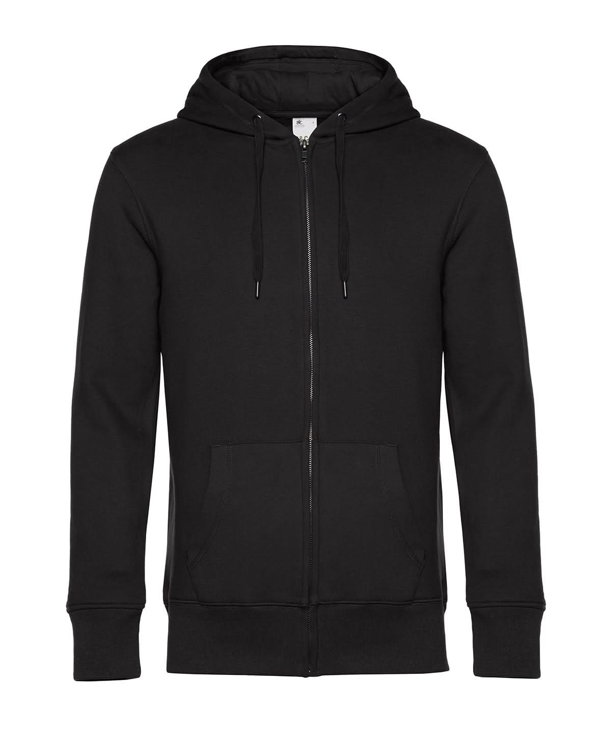 B&C Collection KING Zipped Hood BA012 - Black Pure - Customisable Hoodies
