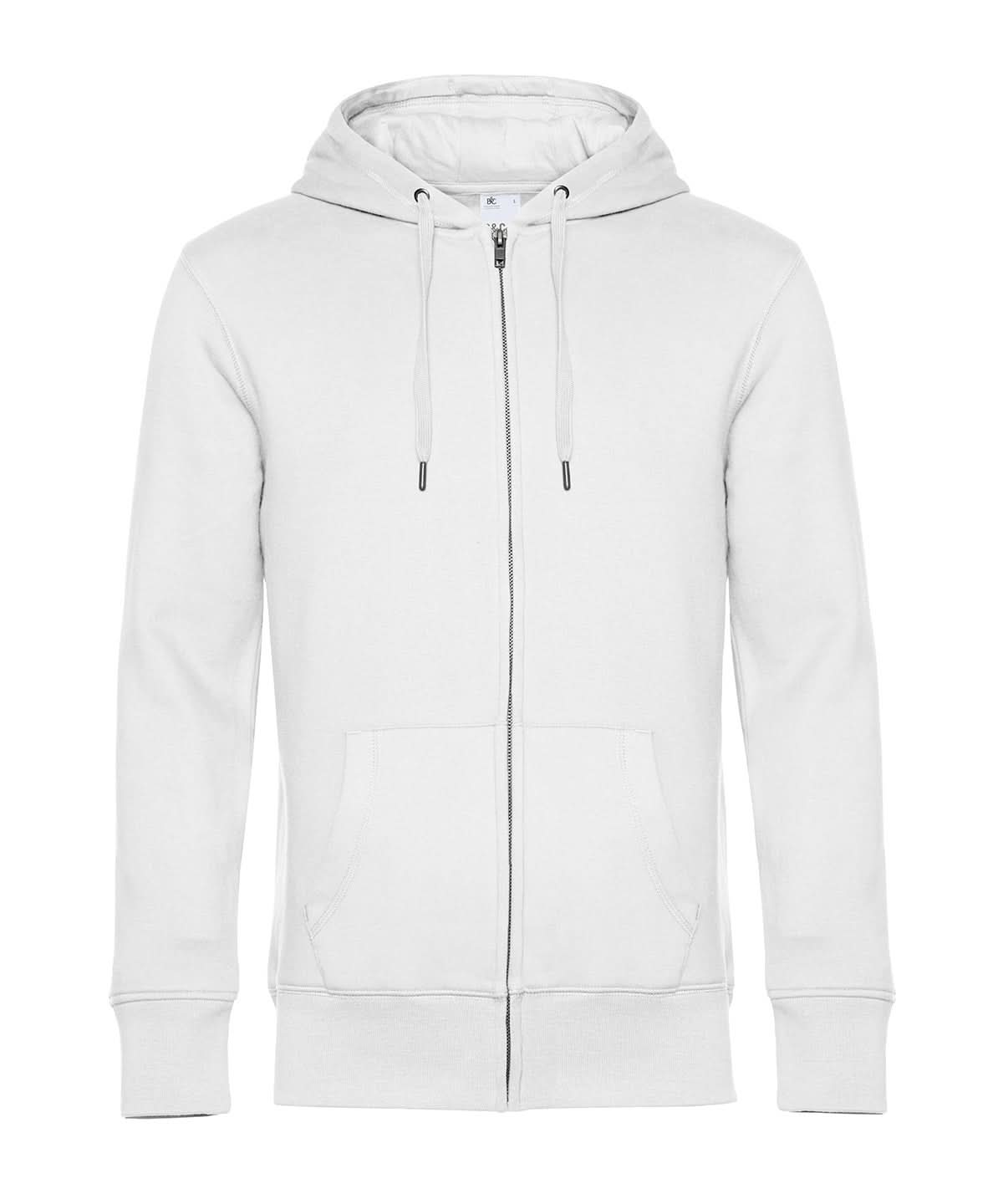 B&C Collection KING Zipped Hood BA012 - White - Customisable Hoodies