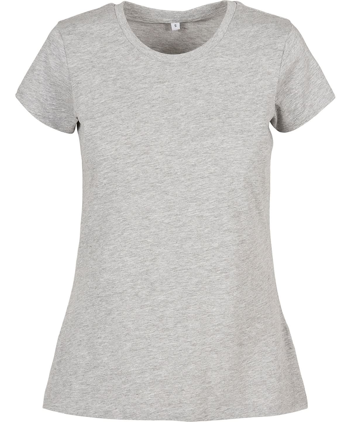 Build Your Brand Basic BYB Womens basic tee Heather Grey BB012 - Heather Grey - Customisable T-Shirts